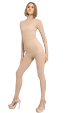 Load image into Gallery viewer, SAND SHEER MOCKNECK CATSUIT
